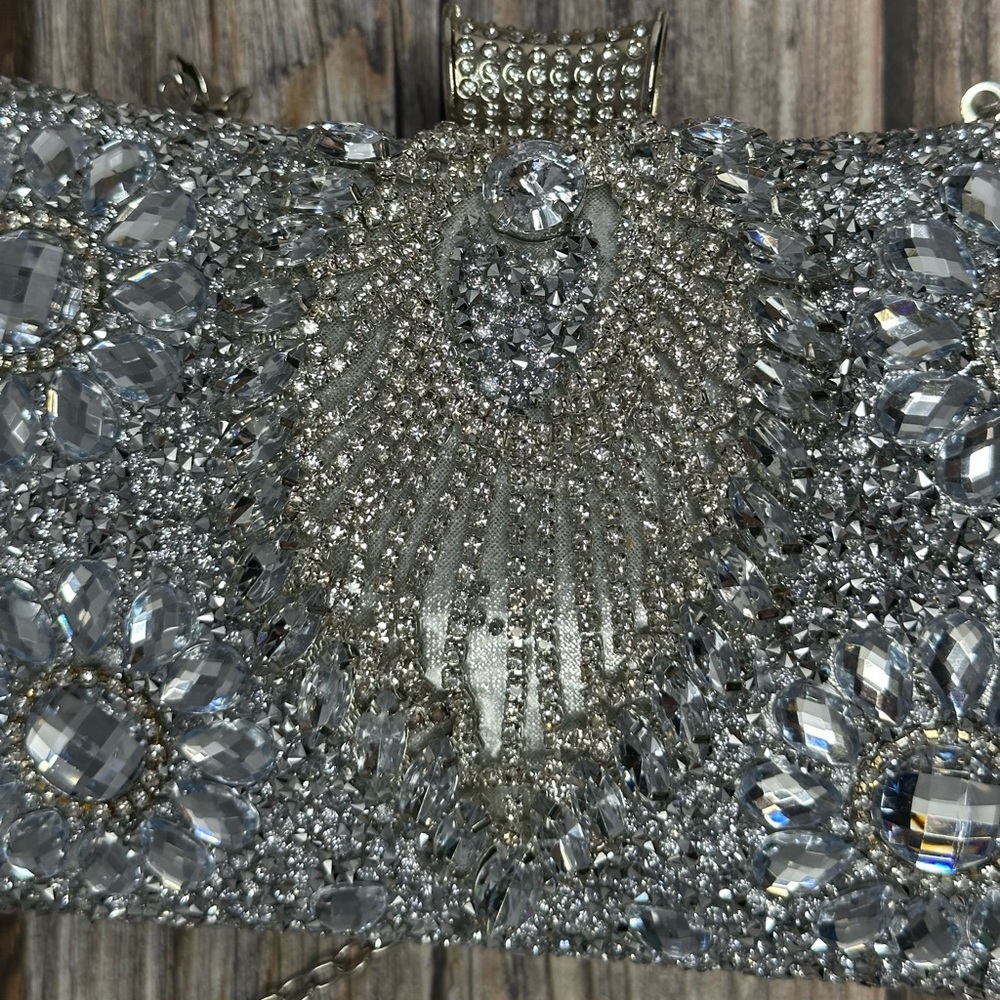Multicolored Diamond Evening Bridal Wedding Party Shoulder/clutch NWOT - Picture 4 of 6